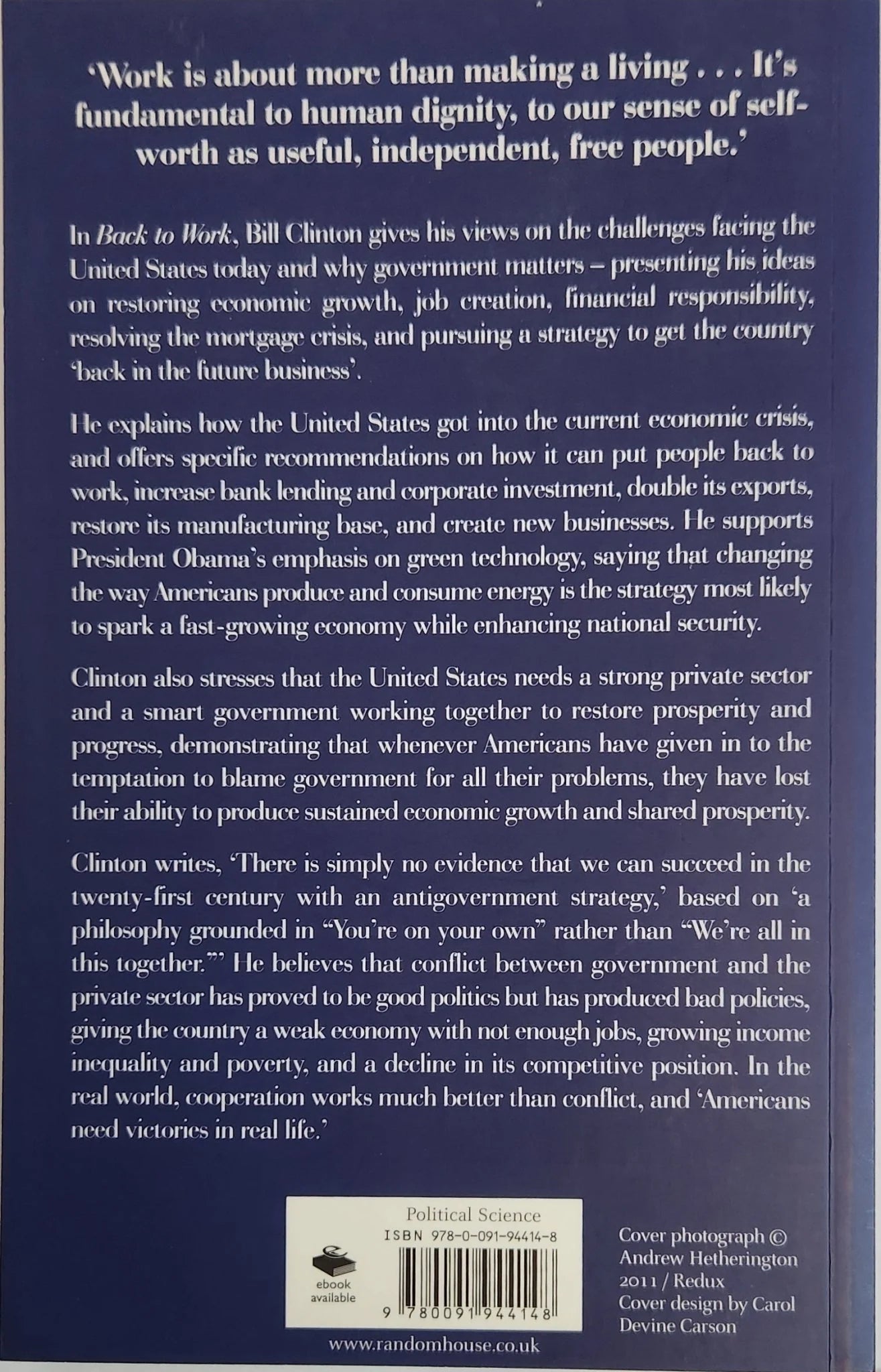 Back to Work: Why We Need Smart Government for a Strong Economy - Oakmont Books