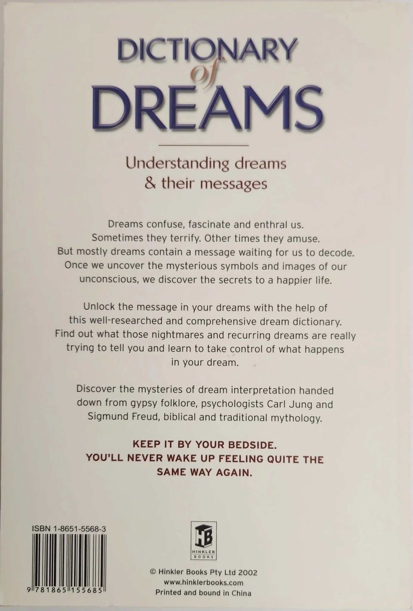 Dictionary of Dreams. Understanding Dreams and their Messages - Oakmont Books