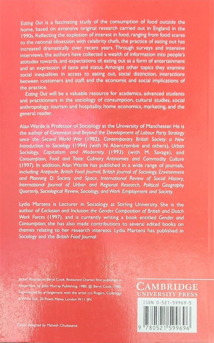 Eating Out: Social Differentiation, Consumption and Pleasure - Oakmont Books