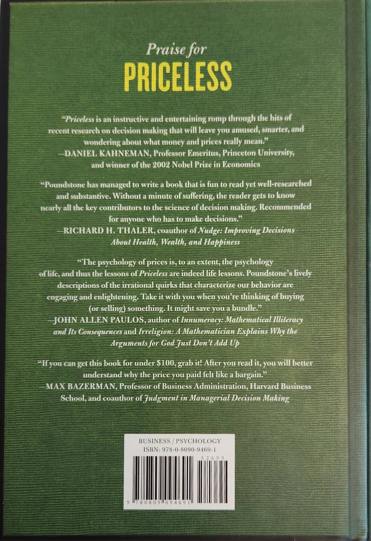 Priceless: The Myth of Fair Value (and How to Take Advantage of It) (1st EDITION) - Oakmont Books