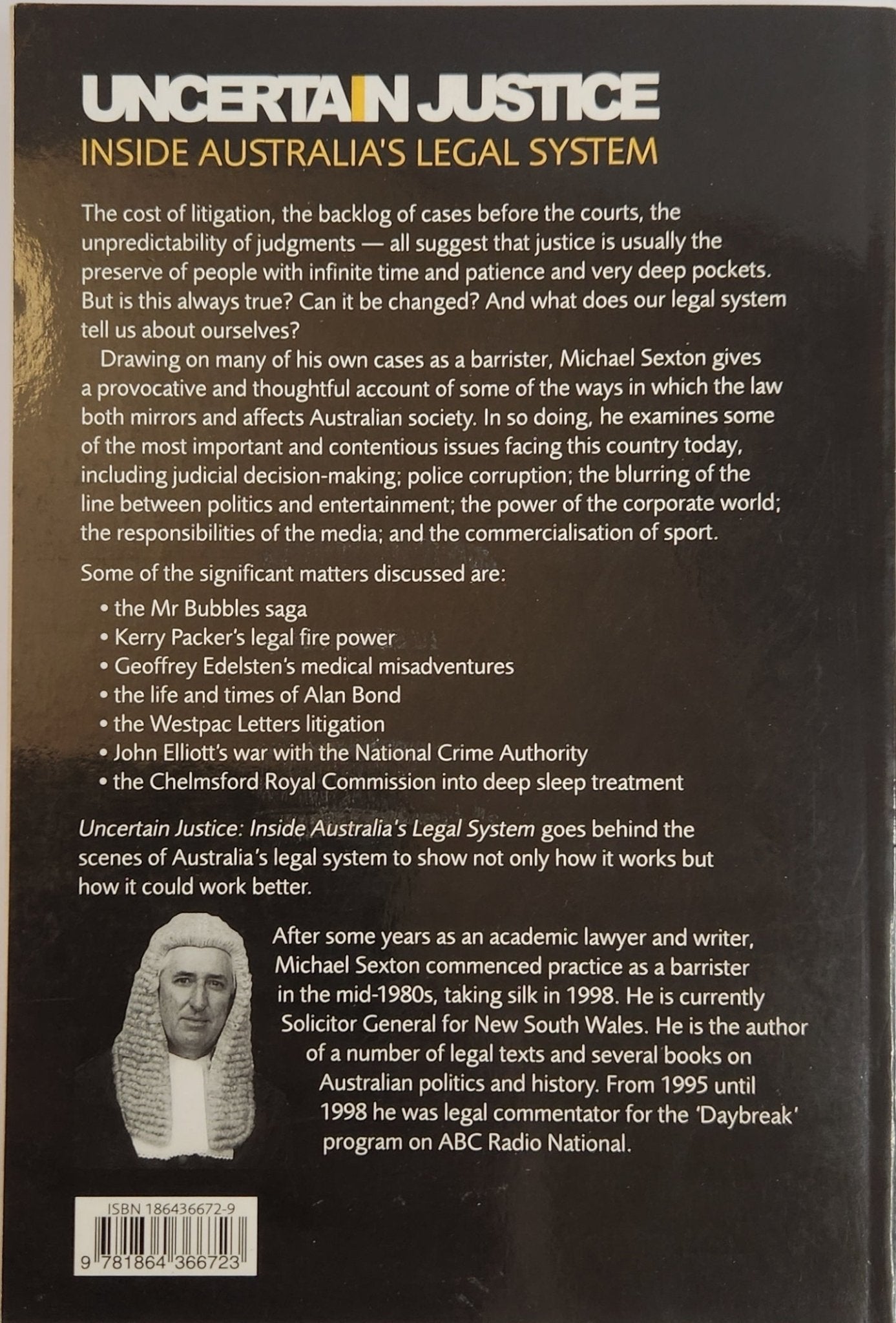 Uncertain Justice: Inside Australia's Legal System - Oakmont Books