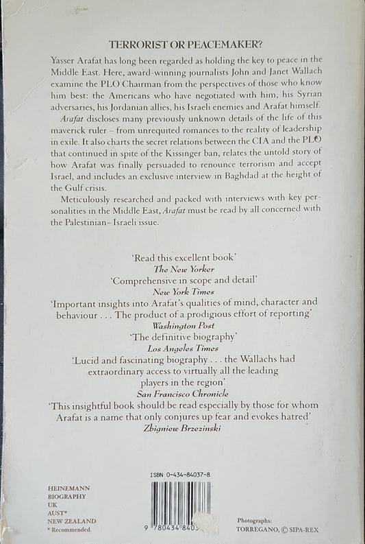 Arafat: In the Eyes of the Beholder (1st EDITION) - Oakmont Books