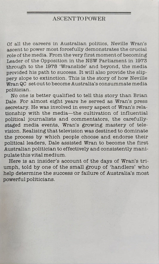 Ascent to power : Wran and the media - Oakmont Books