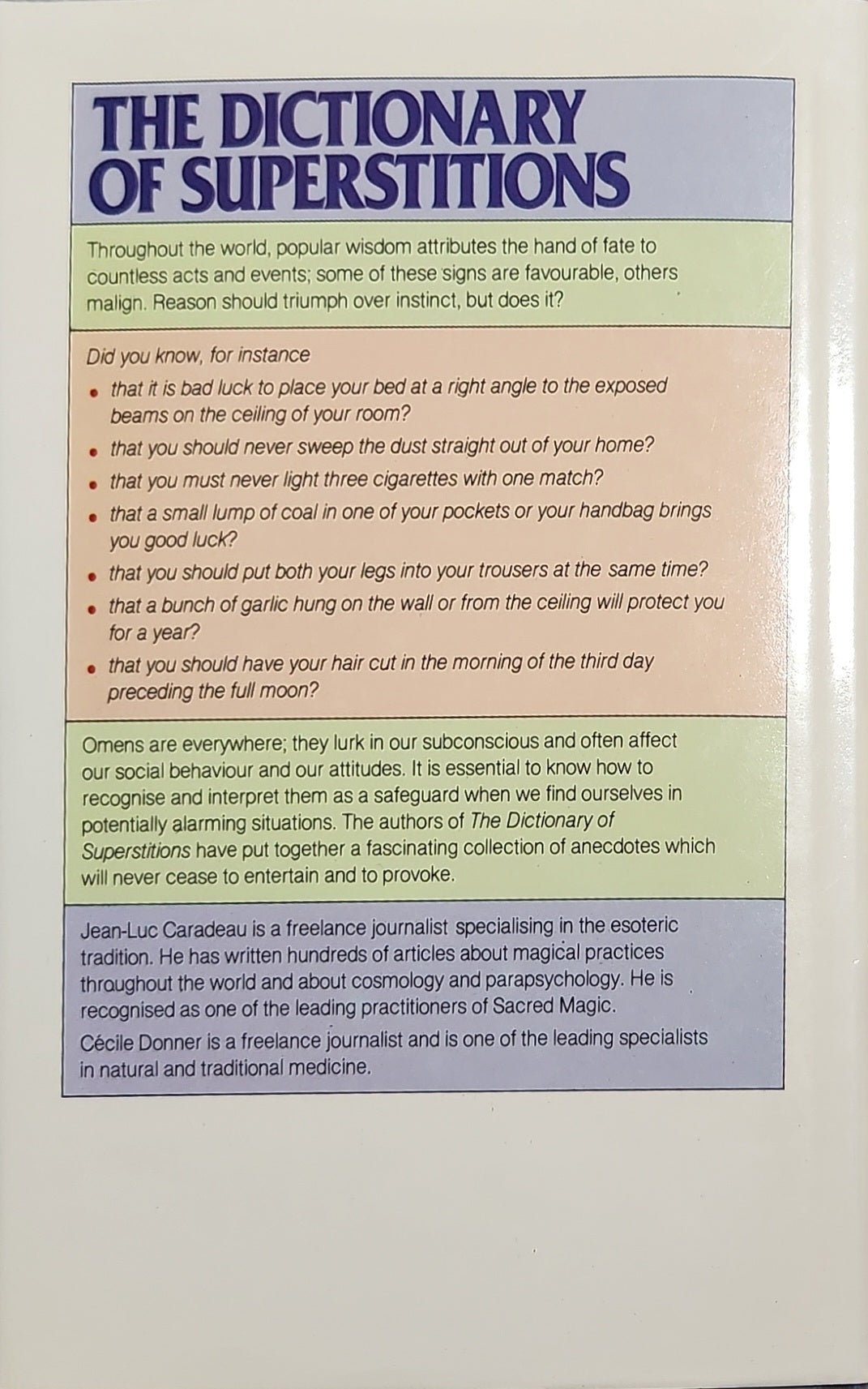 Dictionary of Superstitions - Oakmont Books
