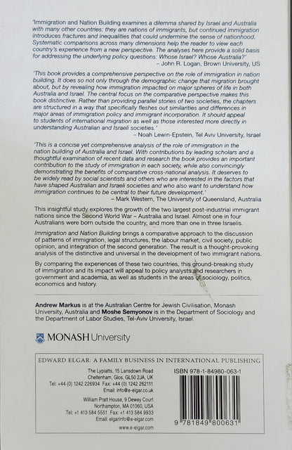 Immigration and Nation Building: Australia and Israel Compared - Oakmont Books