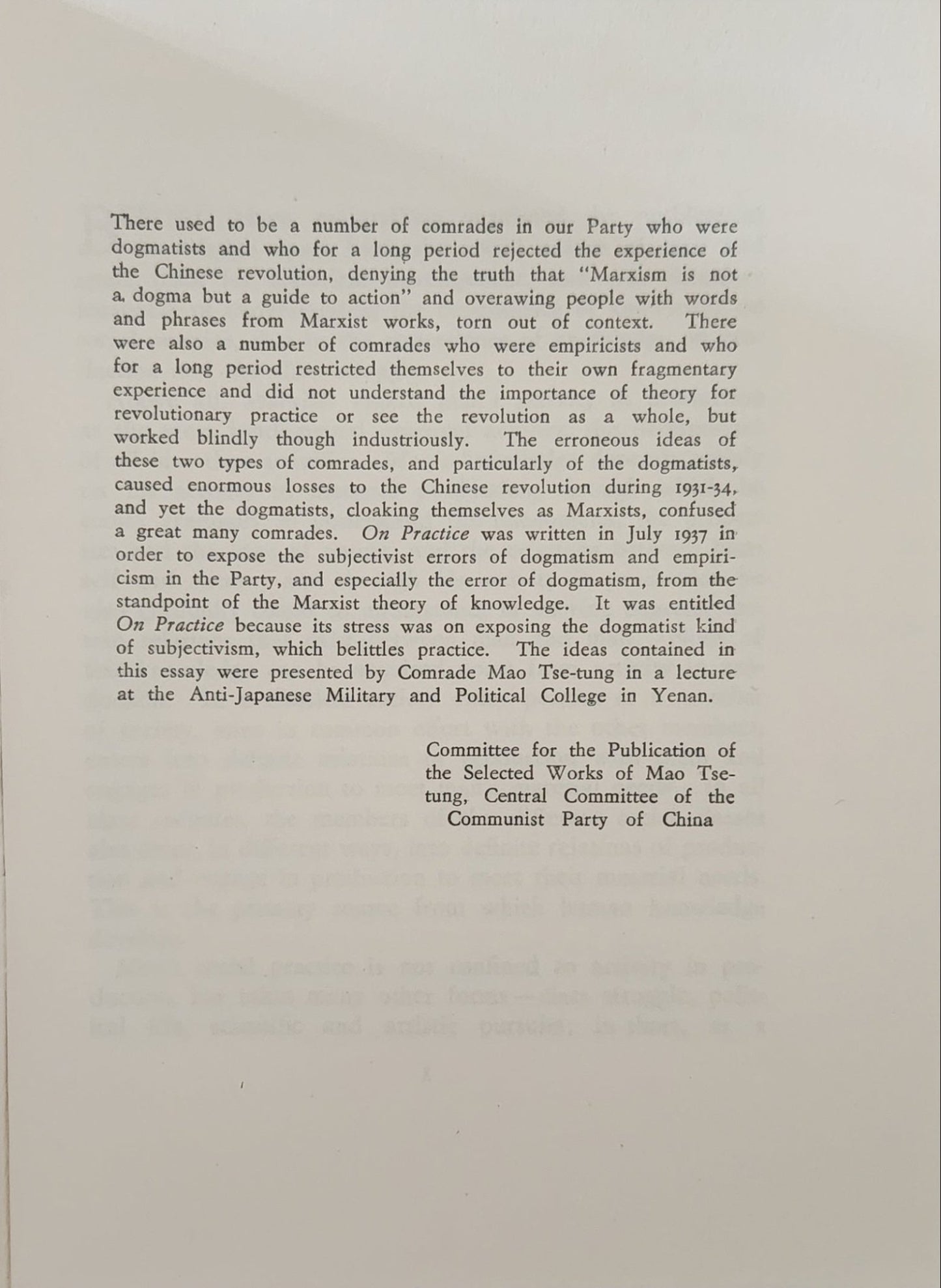 Mao Tse - Tung (Zedong) Writings (RARE) - Oakmont Books