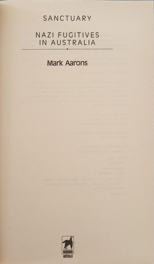 Sanctuary: Nazi fugitives in Australia - Oakmont Books