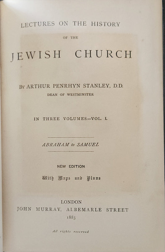 The History of the Jewish Church Volume 1 (EXTREMELY RARE 1833 copy) - Oakmont Books