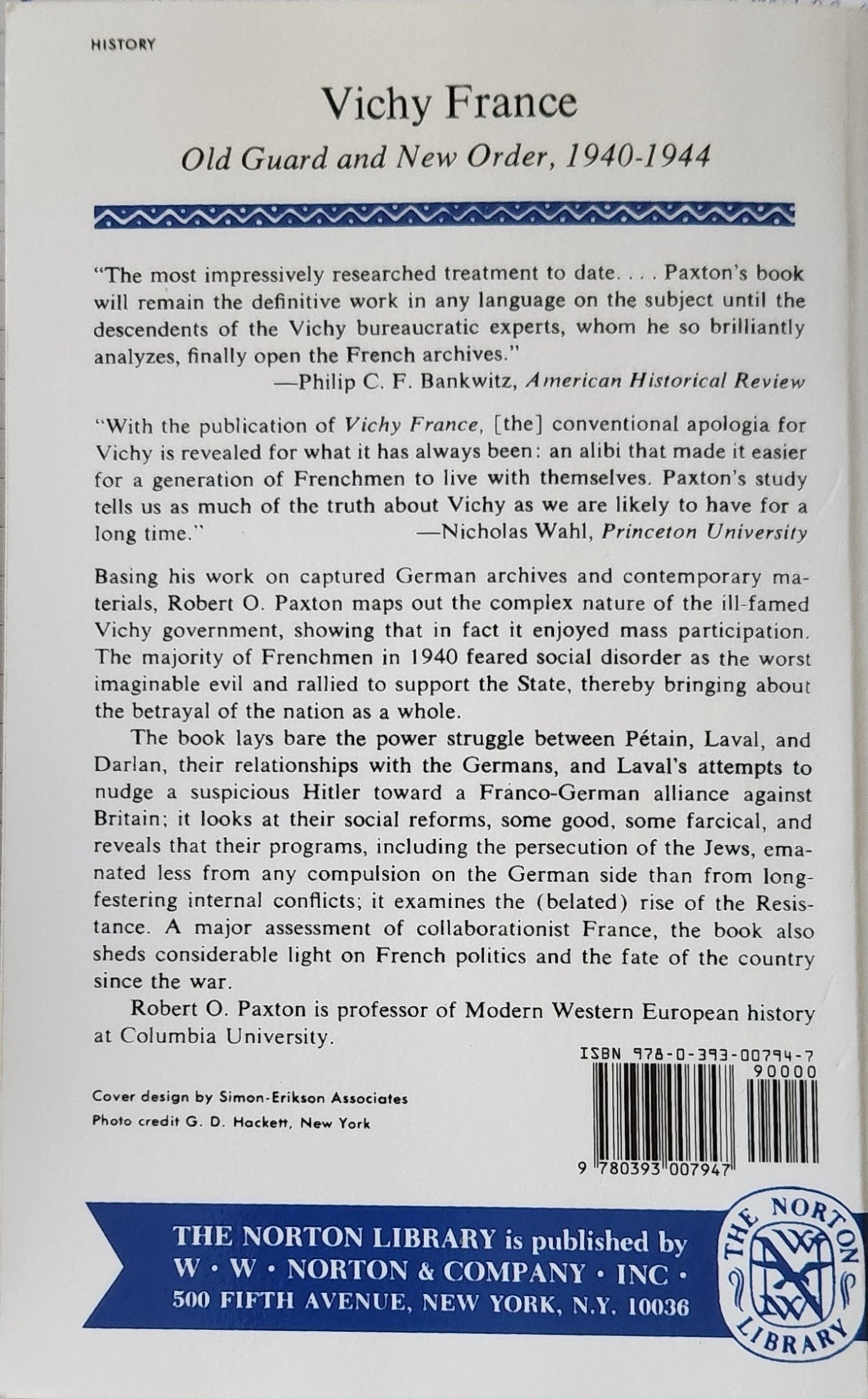 Vichy France: Old Guard and New Order, 1940 - 1944 - Oakmont Books